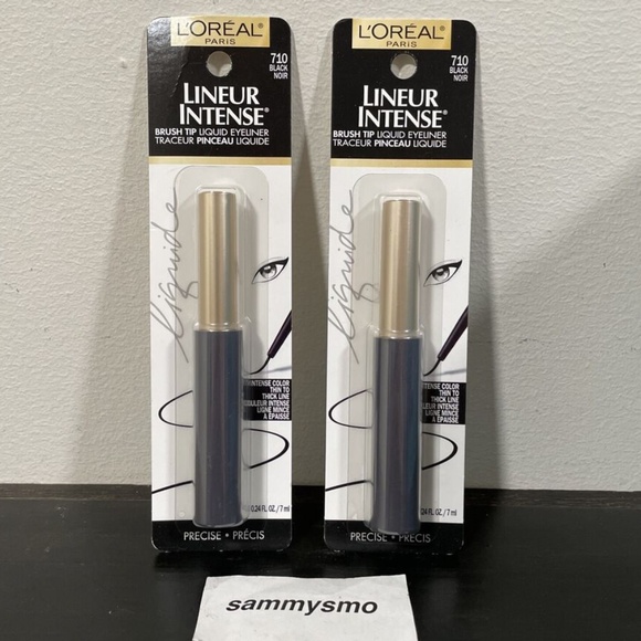 L'Oreal Paris Lineur Intense Liquid Eyeliner, Black 710, 0.24 fl oz- x2 - Picture 1 of 2